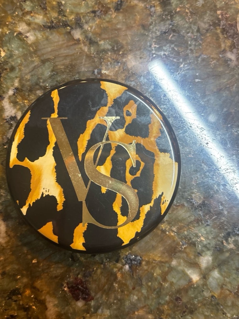 Victoria's Secret Leopard Print Blush Compact - Black & Gold